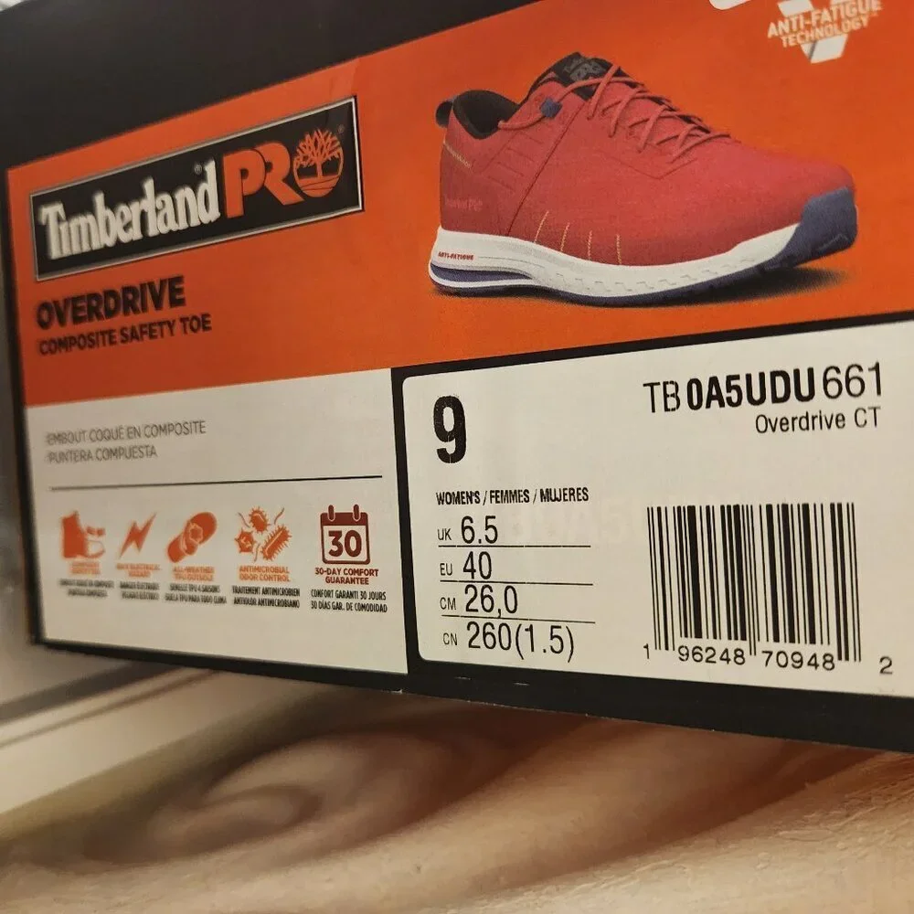 Timberland PRO® Overdrive Composite Safety Toe Women’s Sneakers. NIB. Sz 9